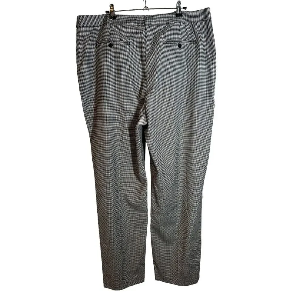 NWT PURE Collection High Waist Wide Leg Trousers Black White Houndstooth 16‎